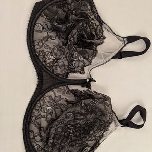 Wacoal black gray sheer bra 40h